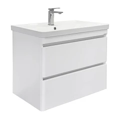 Тумба с раковиной Comforty Валдай-80П2 белая матовая 2 ящика (4480)