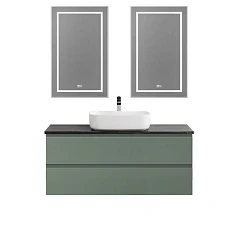 Комплект мебели BelBagno Крафт/Kraft 120 с двумя ящиками еловый матовый (столешница Marmo Nero Opaco)