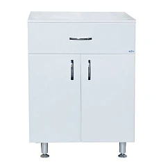 Напольная тумба Misty Люси 60 белая с бельевой корзиной