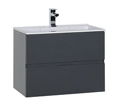 Тумба с раковиной Aquanet Алвита 70 серый антрацит