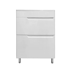Тумба с раковиной Эстет Kare Luxe 60 белая/на выбор напольная 2 ящика